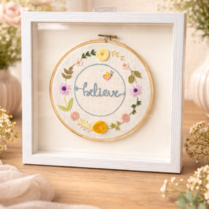 hand embroidered home decor piece