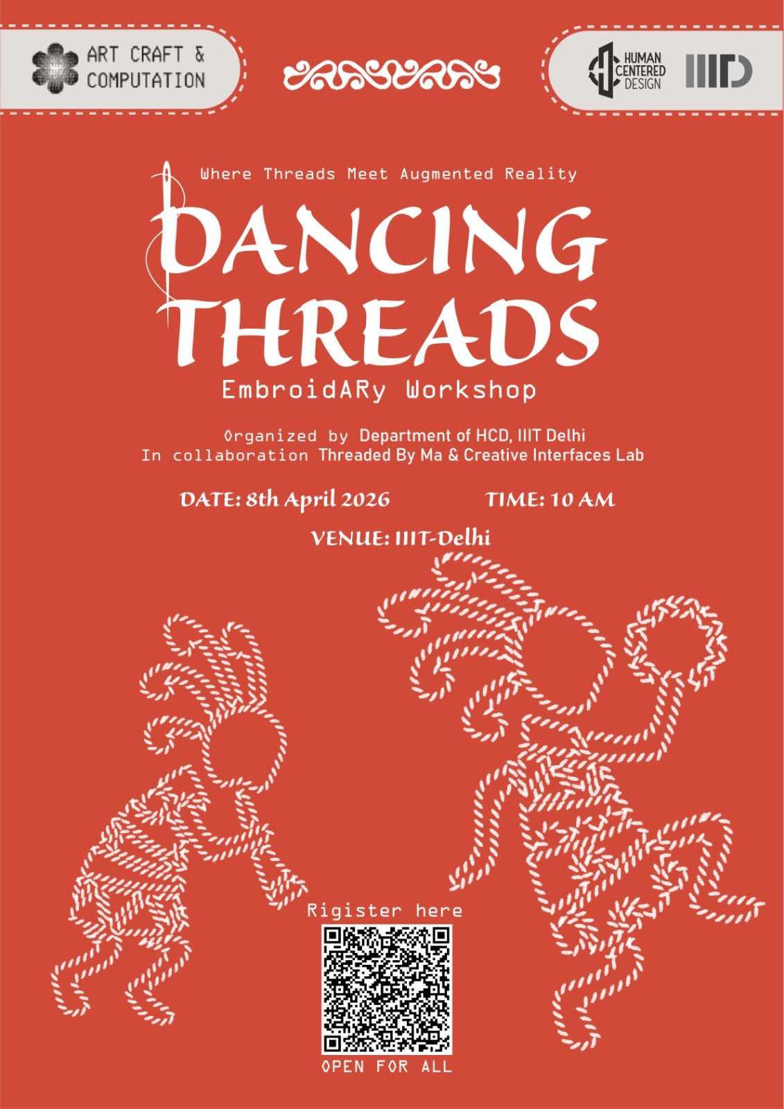 Dancing Threads - EmbroidARy Workshop Poster